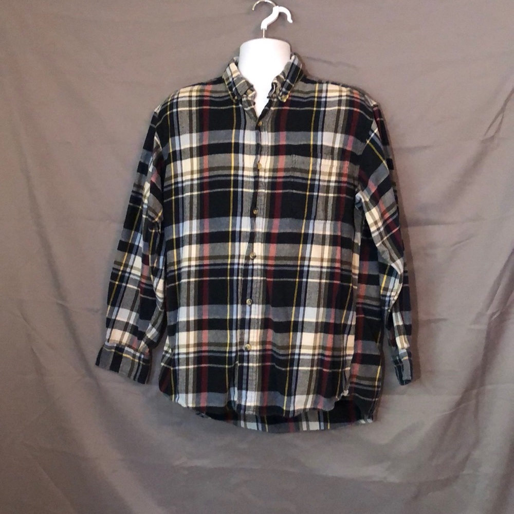Multi Colored Long Sleeve Plaid Button Down